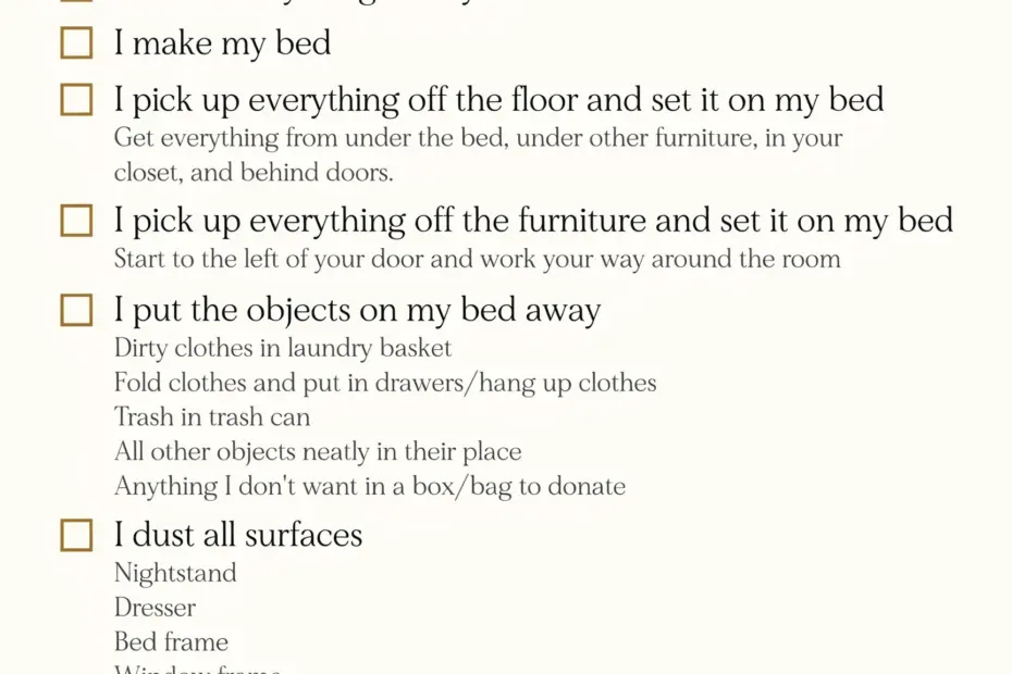 Clean Your Room Checklist | Simple Tidy Home Hacks for a Clutter-Free Space