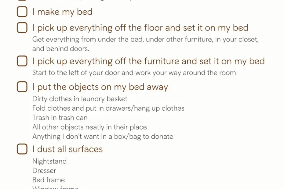 How to Clean Your Room Checklist | Simple Declutter Routine for a Tidy Home