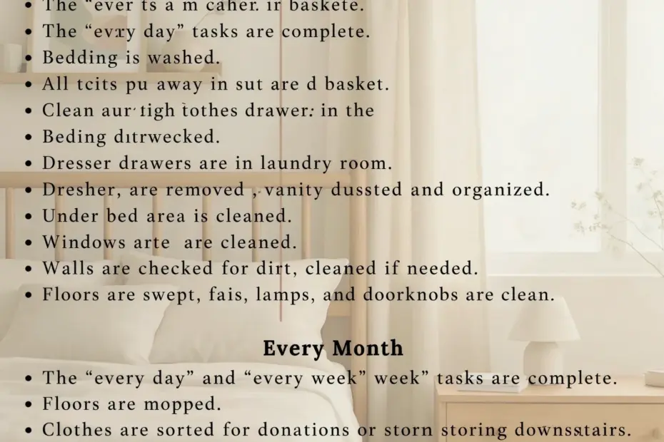 Kids Clean Room Checklist | Track Daily Weekly Monthly Tasks | Tidy Home Hacks