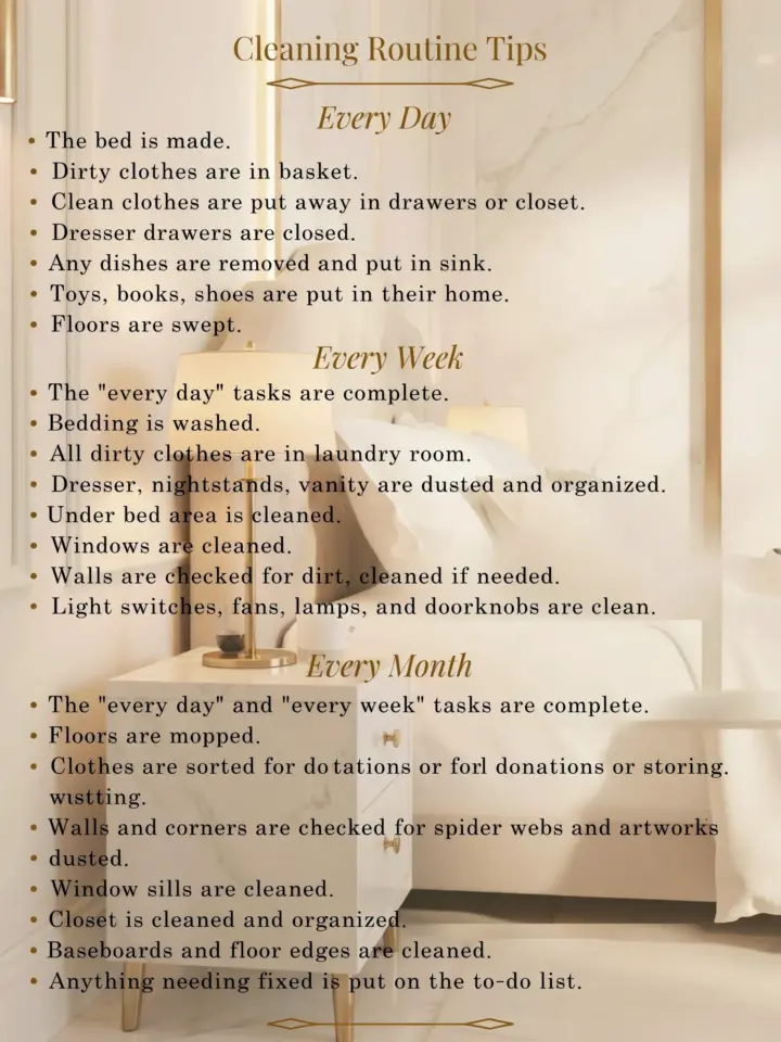 Kids Clean Bedroom Checklist | Daily Weekly Monthly Tasks | Tidy Home Routine