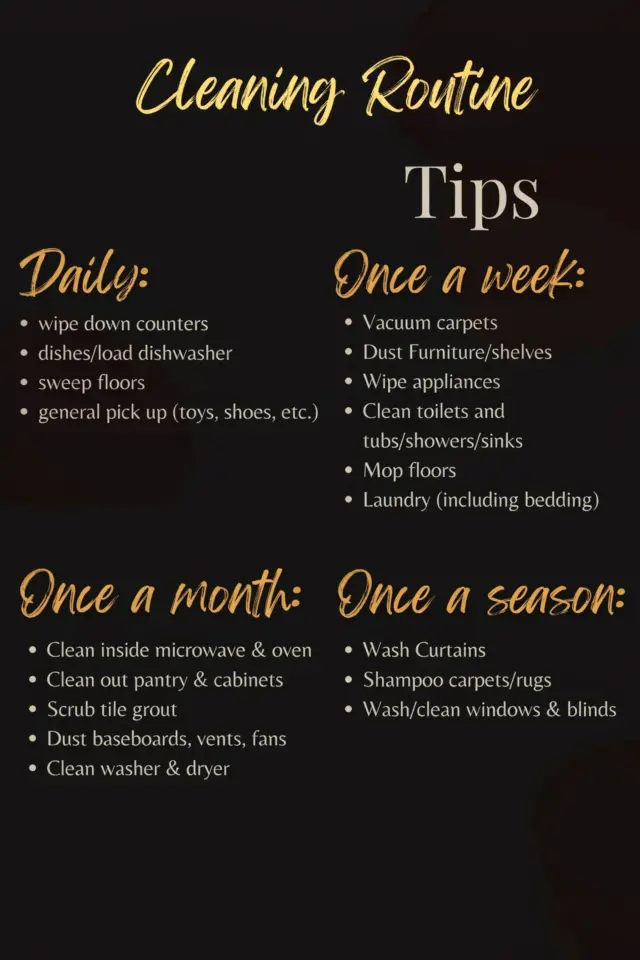 Clean Home Routine: Daily, Weekly & Monthly Cleaning Schedule | Tidy Home Tips