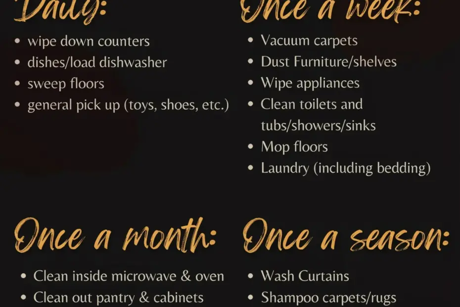 Clean Home Routine: Daily, Weekly & Monthly Cleaning Schedule | Tidy Home Tips
