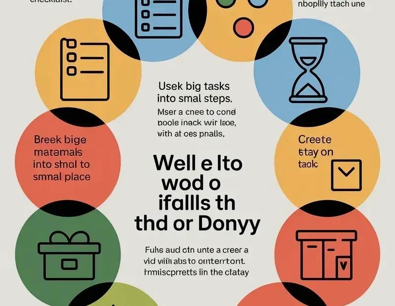 ADHD Organization Strategies for Students: 10 Tips Infographic with Daily Checklist