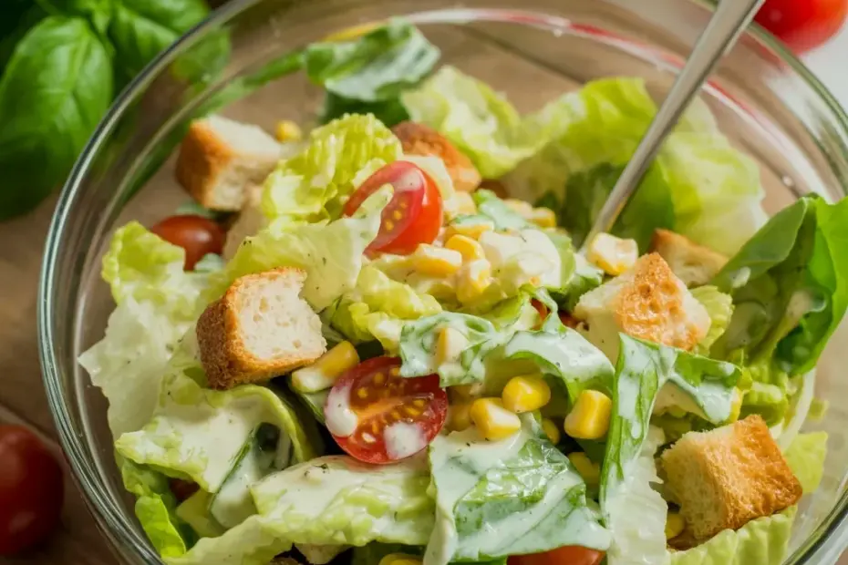 Fresh Summer Caesar Salad with Corn and Tomatoes - BBQ Side Dish