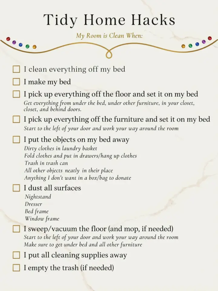 How to Clean Your Room Checklist for Kids - Simple Steps That Work