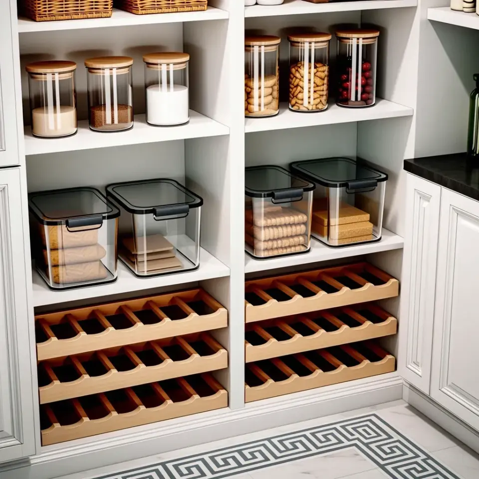 Pantry Organization Mistake: Don't Leave Empty Shelf Space—Clear Jars and Bins Fix It