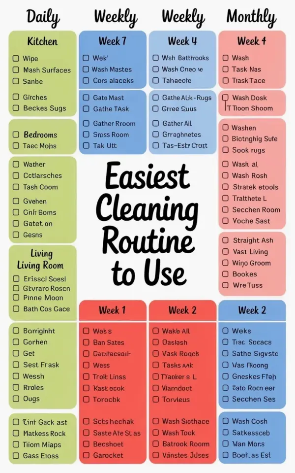 Easy Cleaning Schedule Planner for Moms on a Budget